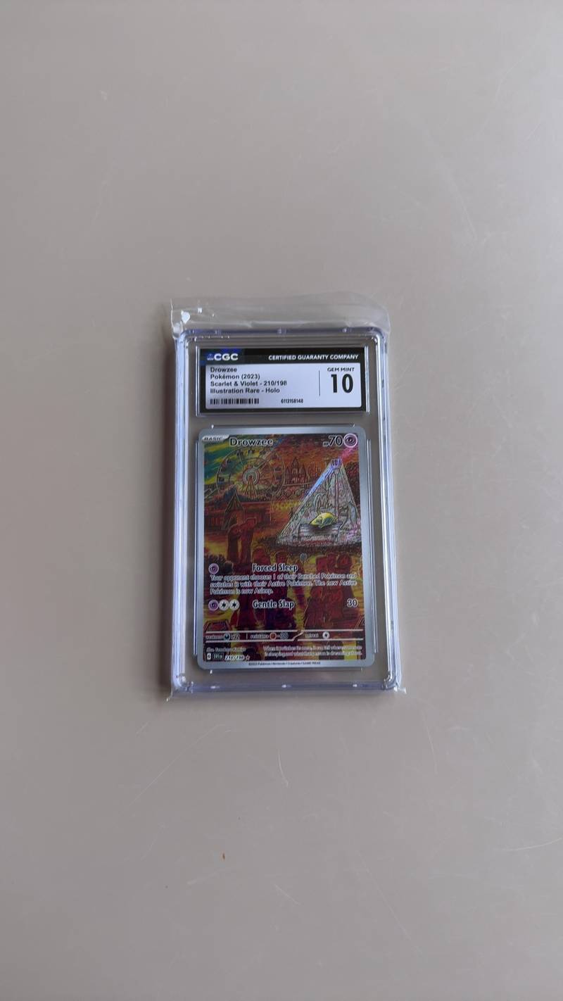 CGC Gem Mint 10 graded Drowzee Illustration Rare trading card from the Pokémon Scarlet & Violet 2023 set. - view 1